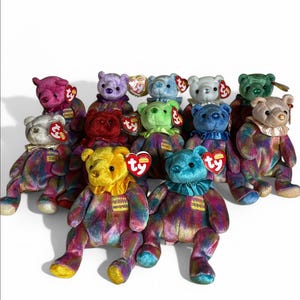 Ty Beanie Babies Birthday Bears with ruffle neck
