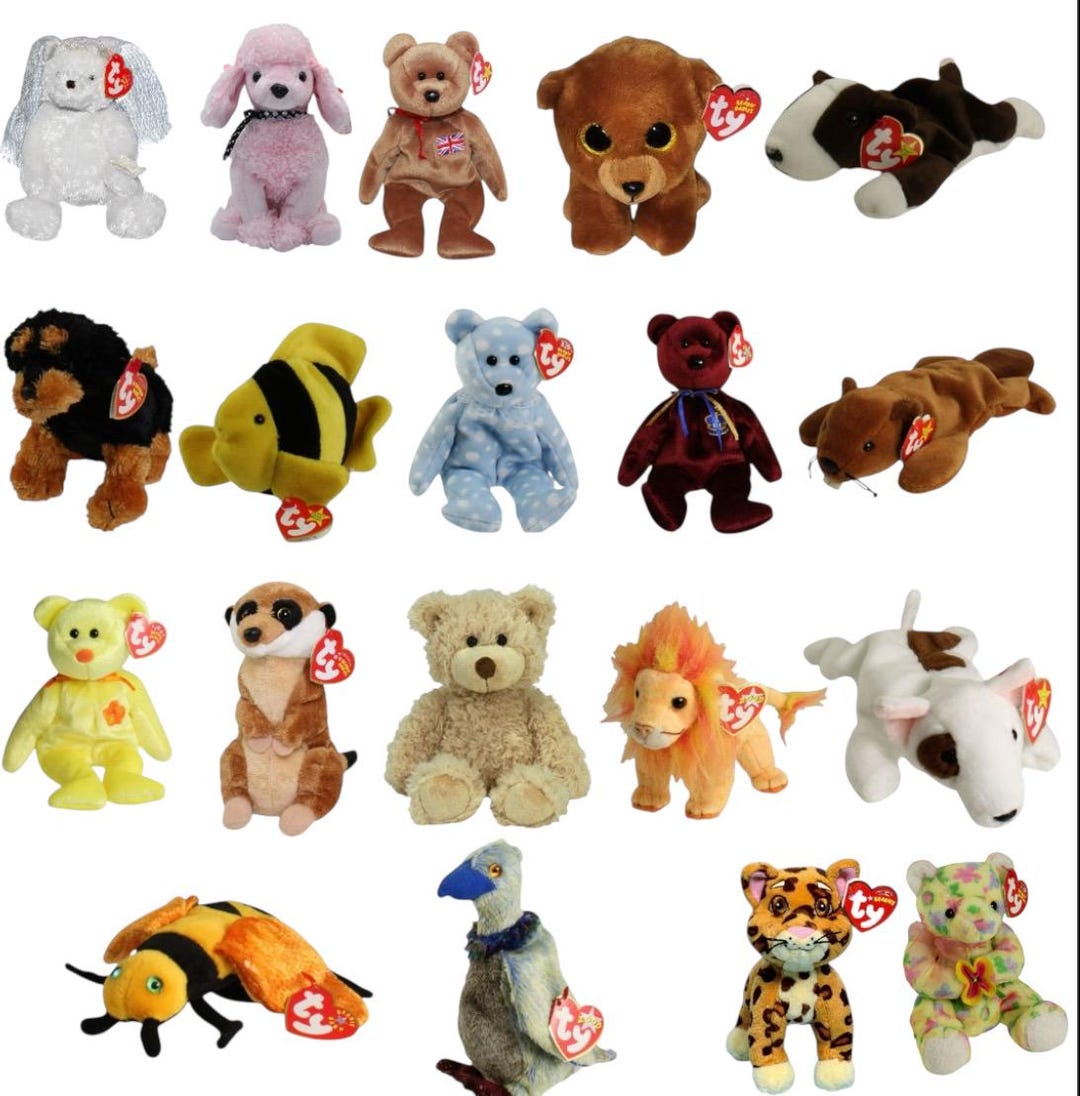 ニ*ル様 tyビーニーベイビー　パンダカンガルー馬鹿トナカイ羊恐竜等21体セット Ty Beanie Babies Baby Jaguar Bloom Brigitte Britannia Brownie