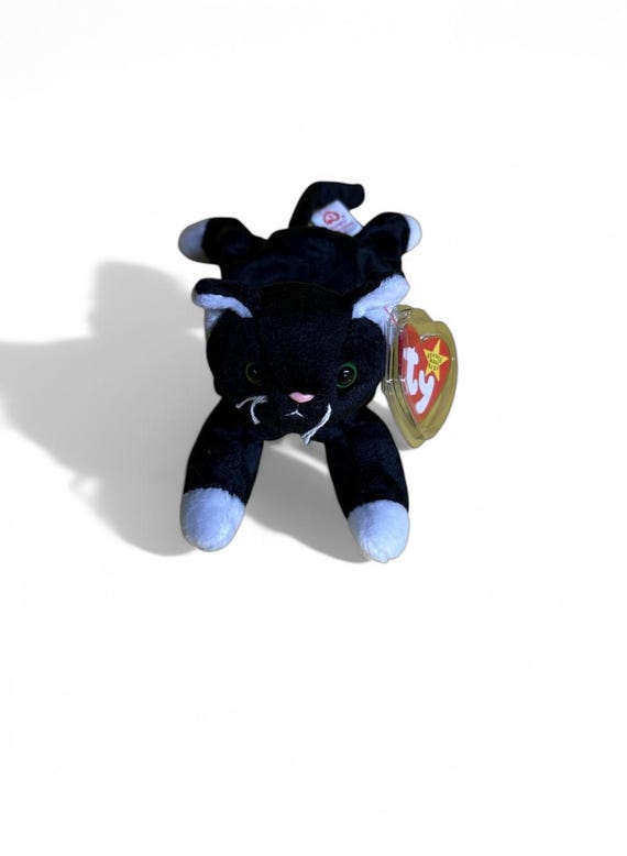 Ty Beanie Babies 猫 - MWMT アンバーチップ、フリップパウンス