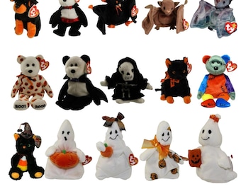 HALLOWEEN Ty Beanie Babies Alacazam Baron Van Pyre Bat-e Batty Carvers Count Creepers Fraidy Frankenteddy Frightful Ghoul Ghoulianne MWMT