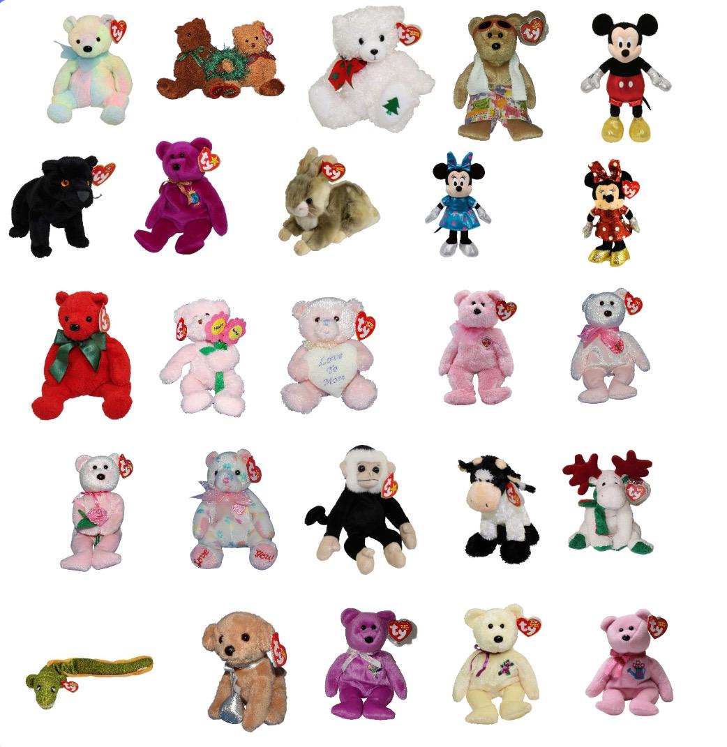 Ty Beanie Babies Merry Kiss-mas Merrybelle Miami Mickey Midnight