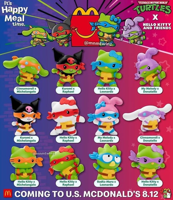 Mcdonald's Happy Meal Toys Hello Kitty/tmnt #1-#12 - Etsy
