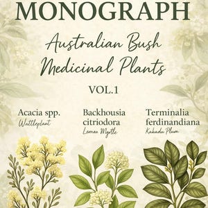 Monografía de hierbas arbustivas australianas / Guía de plantas nativas (PDF) / Recursos de herbolario / Recolección de plantas silvestres / Medicina arbustiva / Botánicos australianos (vol. 1)