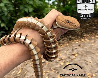 Garter Snake | 3D Printed Articulated Snake | Flexy Poseable Figurine | Reptile Lover Gift | Cute Snake Decor | Fidget Snake Toy