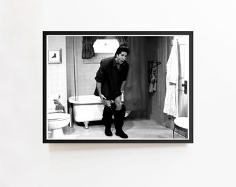 Friends Ross Geller Bathroom Poster, Funny Toilet Print (Digital Download)