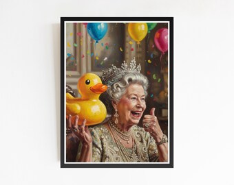 Funky Queen Elizabeth Art Print, Iconic Photography (Digital Download)