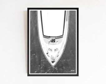 Luxury Yacht Print, Retro Coastal Decor (Digital Download)