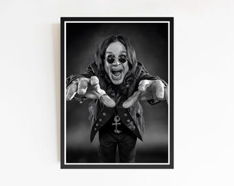 Limitiertes Ozzy Osbourne Vintage Poster, Rockmusik Fotografie Druck (Digitaler Download)
