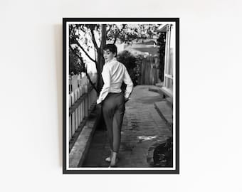 Audrey Hepburn Photo Print, Black and White Vintage Wall Art
