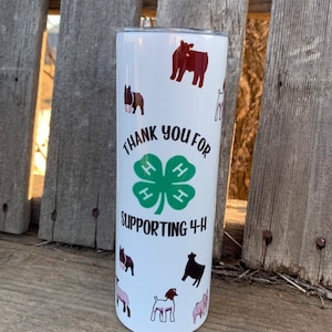 4-H Thank you skinny tumbler