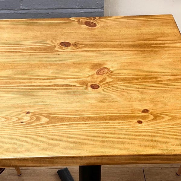 Handmade Rustic Oak Table Top, Industrial Solid Wood