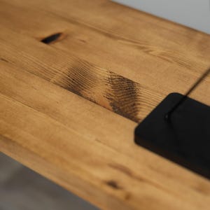 Bench Top Oak Colour Wooden Top Table Solid Wood Industrial Rustic Kitchen Dining Handmade Desk
