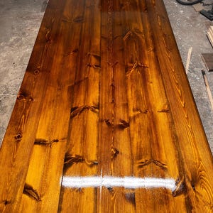 Industrial Rustic Solid Wood Table Dining Table Desk Box Leg Table Top Only Pine Oak Colour Table Top Only Chunky Design Office Desk