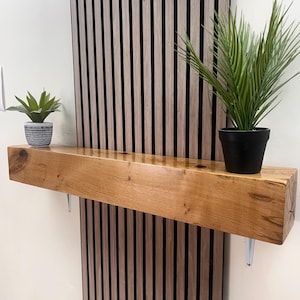 Solid Oak Fireplace Beam Mantel, Rustic Wooden Lintel, Free Fixings (8x4)