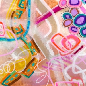 Colorful Abstract Painting on Canvas, Eclectic Abstract Art Decor, Original Artwork Gift