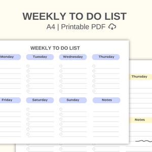 Weekly Planner Printable PDF | To-do List & Schedule Template | Weekly ...