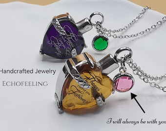 Heart Birthstone Urn Necklace: Stainless Steel Cremation Jewelry