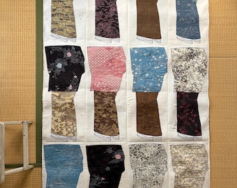 Colcha, seda, individual, reversible, kimono raro,