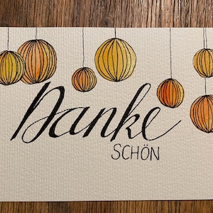 Hand-painted cards with ink and watercolor - originals
