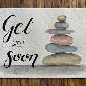 Hand-painted cards with ink and watercolor - originals