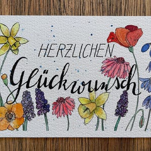Hand-painted cards with ink and watercolor - originals