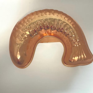 Vintage Cooper Lachsform / Zinn ausgekleidet Form Wandbehang / Jello Form