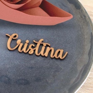 Marcasitios, nombres de madera para invitados, bodas, bautizos, eventos