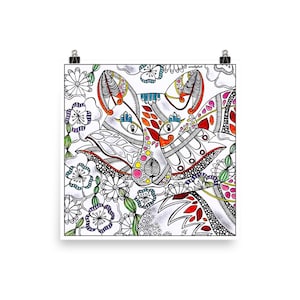 Poster Zentangle Volpe