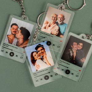 Personalised Music Photo Keyring, Photo Keychain, Custom Keyring, Picture Keyring, Custom Keychain, Birthday, Anniversary, Christmas Gift