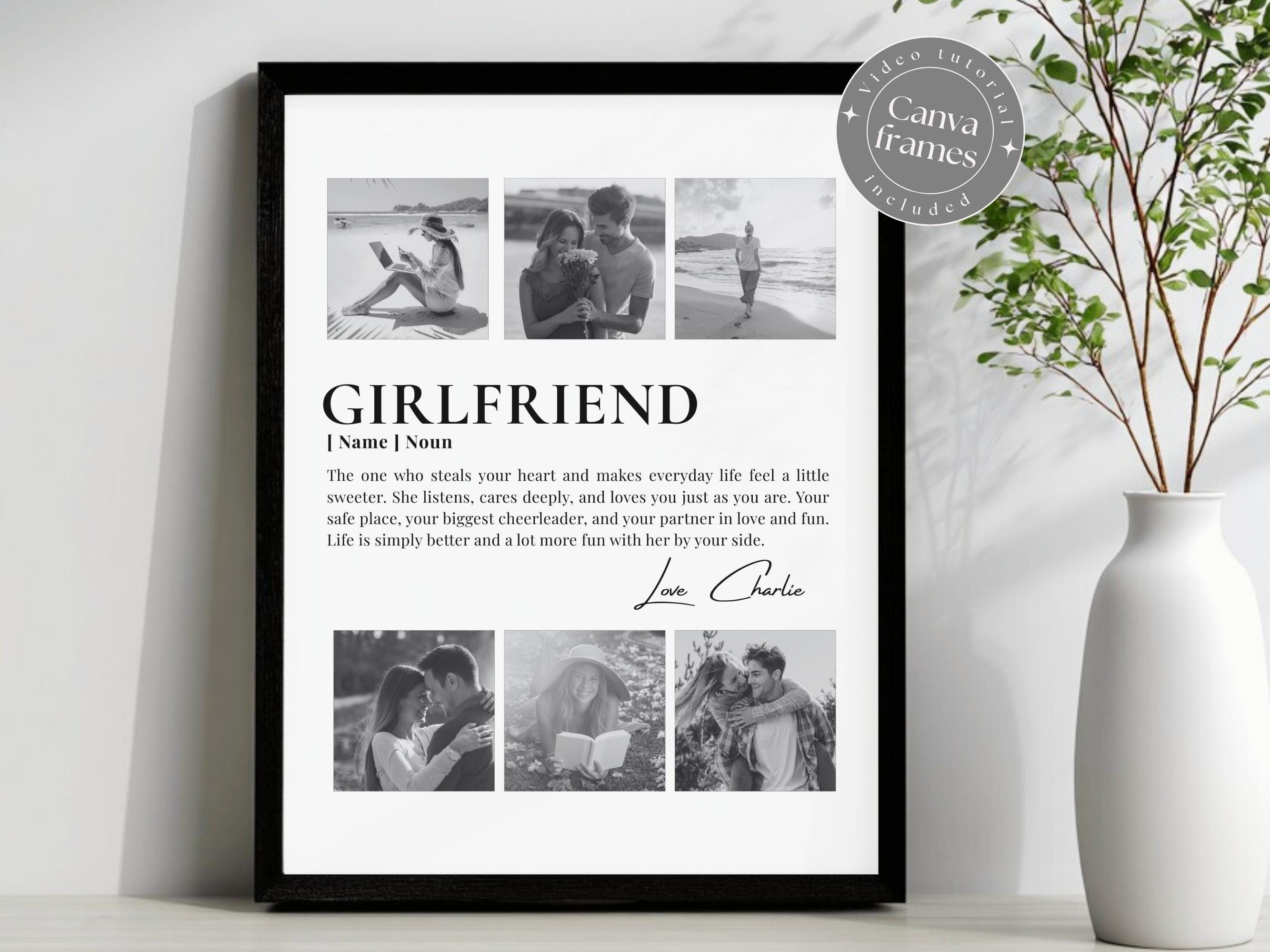 Personalized Girlfriend Definition Photo Print • Canva Template ...