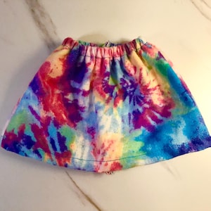 18 inch Doll Skirt Clothing Tie Dye Blue Red Green Yellow Purple
