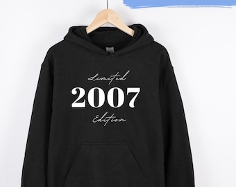Sudadera con capucha personalizada para cumpleaños, edición limitada, 16.º cumpleaños, 18.º cumpleaños, 21.º cumpleaños, regalo de cumpleaños