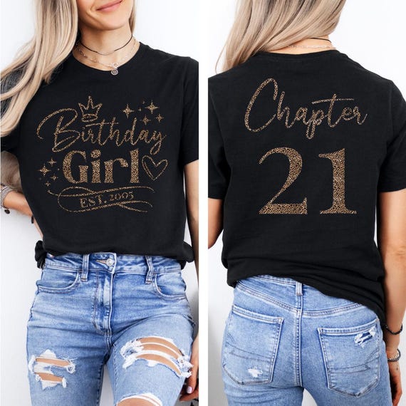 Leopard Print 21st birthday tshirt, 21st birthday tee, 21st birthday shirt, Twenty one T-shirt, Gift for Her, Birthday Girl Gift