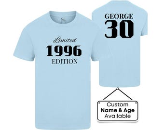 Personalised 30th Birthday Tshirt, 1996 Edition 30th Gift boy, girl, Funny 30th Birthday Shirt, birthday gift, Thirty birthday Top