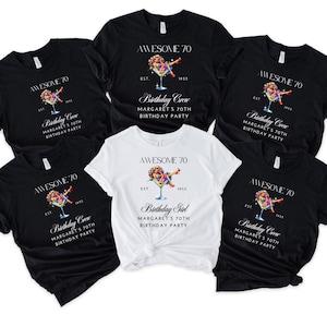 70th Birthday Crew T-shirts, 70th Birthday Shirt, Birthday party tops, 70th birthday girl tshirts, Awesome 70  Birthday Party tshirts
