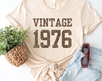 Leopard Print 50th birthday shirt, Vintage retro t-shirt, gift for her and him - 50th Birthday gifts, 50th party shirt, Gifts for Mum, Dad