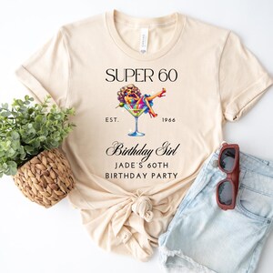 60th Birthday Crew T-shirts, 60th Birthday Shirt, Birthday party tops, 60th birthday girl tshirts, Super 60 Birthday Party tshirts image 2