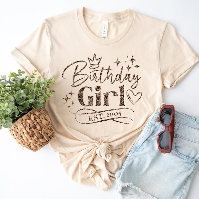 Leopard Print 21st birthday tshirt, 21st birthday tee, 21st birthday shirt, Twenty one T-shirt, Gift for Her, Birthday Girl Gift image 2