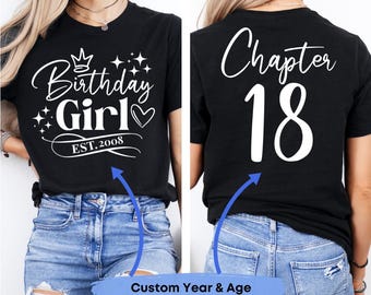 Custom Est. Any Year TShirt, 18th Birthday tshirt Any Age 16th, 21st, 30th Personalised Gift for Daughter, Sister, Brother, Son, Her, Him