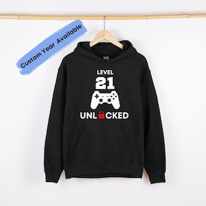 Hoodie gamingjongen, aangepaste hoodie verjaardag jaar, 16e verjaardag, 18e verjaardag hoodie, capuchon 21e verjaardag, verjaardagscadeau