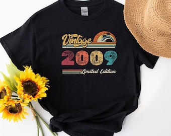 16th Birthday tshirt for Girls, 16th Birthday T-shirt, Sweet 16 Gift, VINTAGE 2009 T-Shirt, Sixteenth Birthday Gift