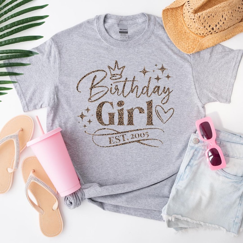 Leopard Print 21st birthday tshirt, 21st birthday tee, 21st birthday shirt, Twenty one T-shirt, Gift for Her, Birthday Girl Gift image 7