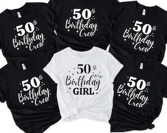 50th Birthday Crew T-shirts, 50th Birthday Shirt, Birthday party tshirt, 50th birthday girl tops, 50th Birthday Group t-shirts