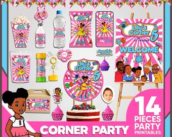 Gracie's Corner Birthday Party Decor: Printable Kit (Editable Files)