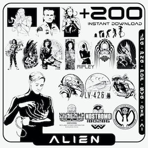 Paquete SVG de Alien vs. Predator: Íconos de terror y ciencia ficción (descarga digital)