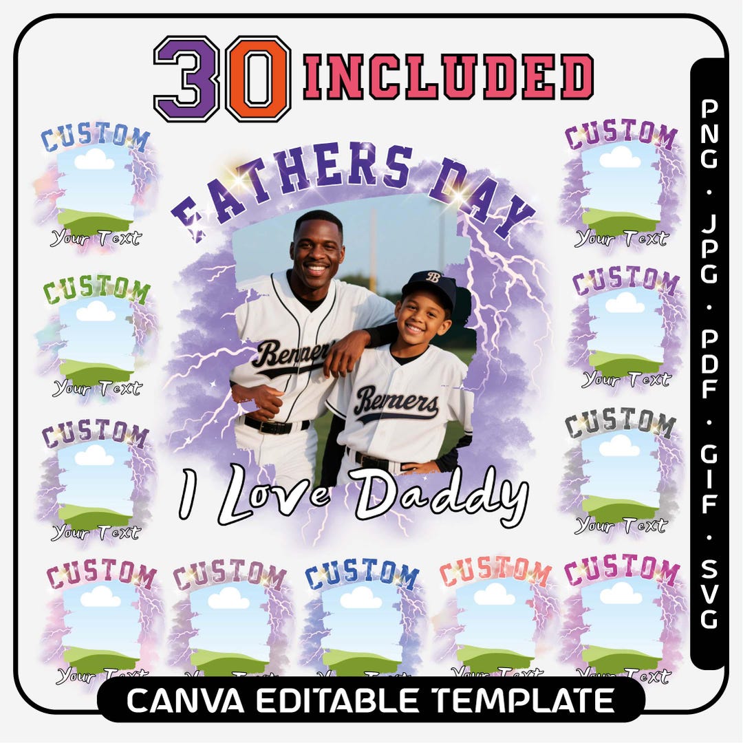 Editable Father’s Day Shirt Designs, 30 Canva Templates Bundle, Custom ...