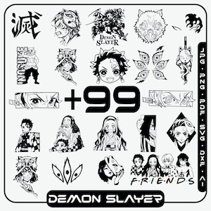 99+ Anime Samurai Slayer SVG Bundle | Katana, Masks, Warriors & Symbols | Digital Download