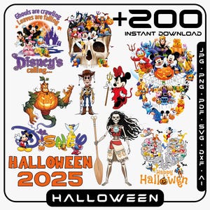 Großes Disney Bundle Halloween Maus Und Freunde, Png Halloween Bundle Png Süßes oder Saures, Spooky Vibes Png Halloween Familienausflug Png