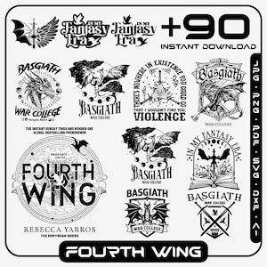 Paquete SVG de la Cuarta Ala: Clipart de la Escuela de Guerra de Basgiath