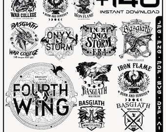 Empyrean Fourth Wing SVG Bundle: Basgiath War College Clipart